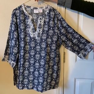 Sigrid Olsen Tunic Top Size Medium 100% Linen
